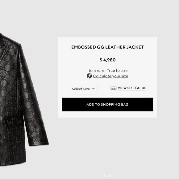 GUCCI EMBOSSED LEATHER BLAZER AND LEATHER SHORT MATCHING SET - Picture 3 of 9